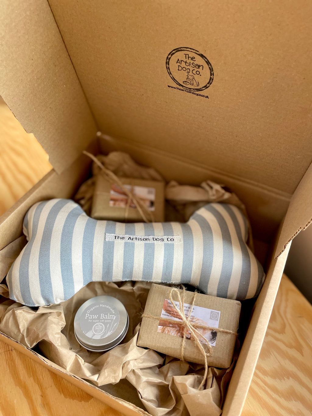 Dogs Pampering/Grooming Gift Set - Choice of Fabrics for Toy Bone